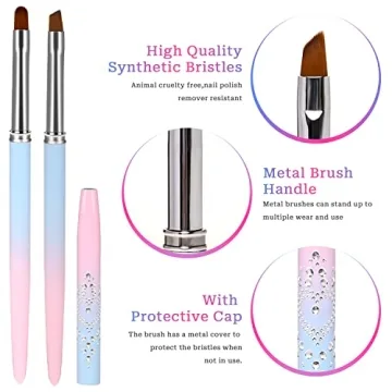 Sliverdew 2Pcs Nail Art Clean Up Brush Set for Flawless Nails