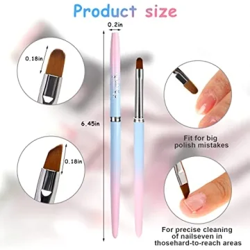 Sliverdew 2Pcs Nail Art Clean Up Brush Set for Flawless Nails