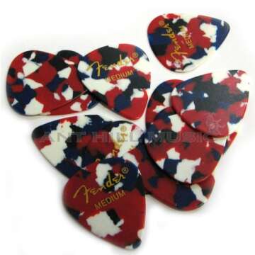 Fender Classic Celluloid Guitar Pick Confetti 12 Medium - Perfect for True Musicians