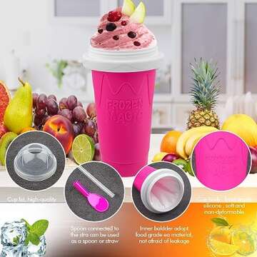 Slushie Maker Cup, Magic Quick Frozen Smoothies Cup for Homemade Milk Shake Ice Cream Maker, Cooling...
