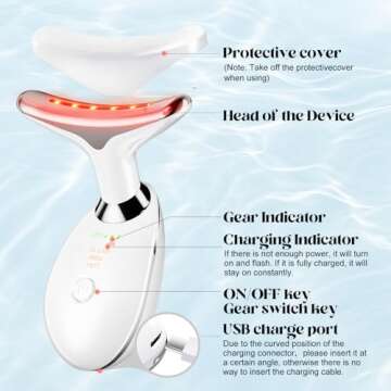 Neck Face Massager Face Sculpting Tool 3 Colour Modes and Vibration for Facial Massager for Double Chin