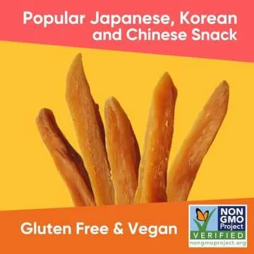 Yammy Dried Sweet Potato Sticks (Pack of 18), 1 Ingredient Superfood Snack, Healthy, 3g Protein, Asian Korean Chinese Japanese Food, Individually Wrapped Snacks For Humans, People, Gluten Free, Vegan
