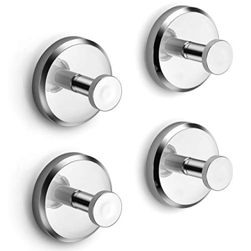 HOME SO Chrome Suction Hooks – Strong, Stylish & Rustproof for Bathroom, Kitchen & More (4-Pack)