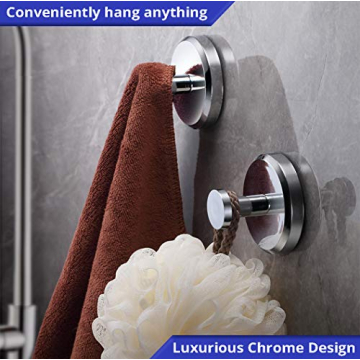 HOME SO Chrome Suction Hooks – Stylish & Strong 4-Pack