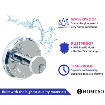 HOME SO Chrome Suction Hooks – Stylish & Strong 4-Pack