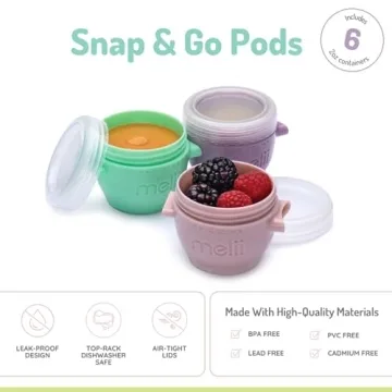 melii Snap & Go Baby Food Containers - 6 Pack, BPA-Free