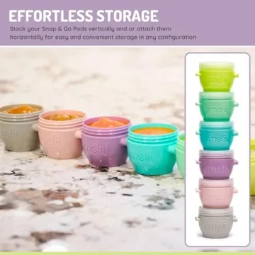 melii Snap & Go Baby Food Containers - 6 Pack, BPA-Free