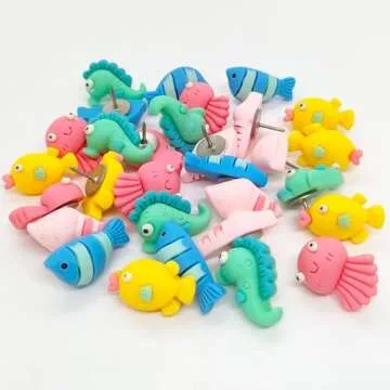 Colorful Seahorse Conch Octopus Thumbtacks for Home Office