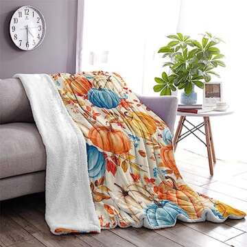 Fall Pumpkins Throw Blanket for Cozy Autumn Decor