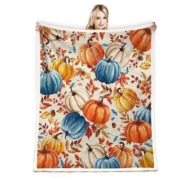 Fall Pumpkins Throw Blanket for Cozy Autumn Decor