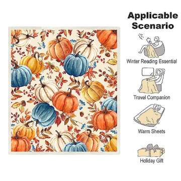 Fall Pumpkins Throw Blanket for Cozy Autumn Decor