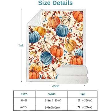 Fall Pumpkins Throw Blanket for Cozy Autumn Decor