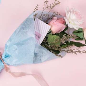 RUSPEPA Sky Blue Gift Wrapping Tissue Paper - 100 Sheets