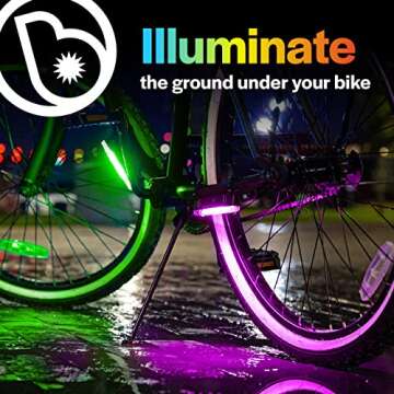 Brightz GoBrightz LED Bike Frame Light - Fun, Colorful Safety Light for Night Riding