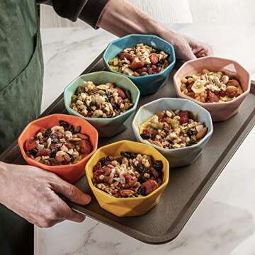 Porcelain Ramekins Dessert Bowls - 8 Ounce Set of 6