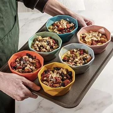 Porcelain Ramekins Dessert Bowls - 8 Ounce Set of 6