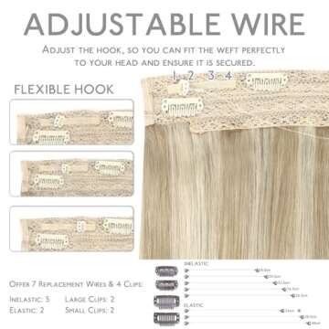 WENNALIFE Wire Hair Extensions 140g 20 inch Real Human Hair