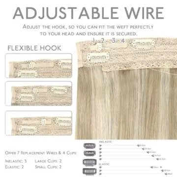 WENNALIFE Wire Hair Extensions 140g 20 inch Real Human Hair