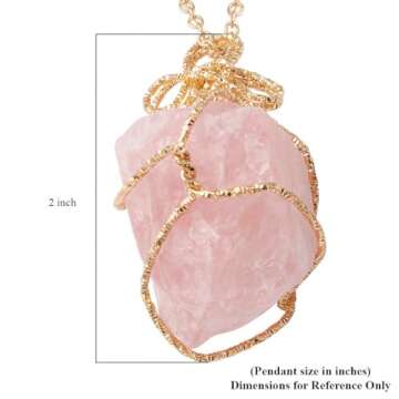 Shop LC Crystal Necklaces - Handmade Healing Amethyst & Rose Quartz Raw Gemstone Necklace Sets - 24" Necklace Length - Set of 2 Jewelry Birthday Gifts for Women