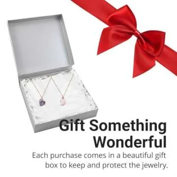 Shop LC Crystal Necklaces - Handmade Healing Amethyst & Rose Quartz Raw Gemstone Necklace Sets - 24" Necklace Length - Set of 2 Jewelry Birthday Gifts for Women