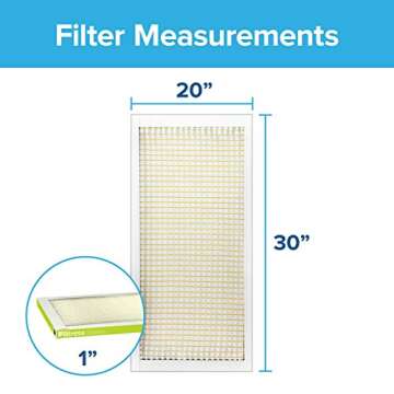 Filtrete 20x30x1 Air Filter, MPR 600, MERV 7, Clean Living Dust Reduction 3-Month Pleated 1-Inch Air...