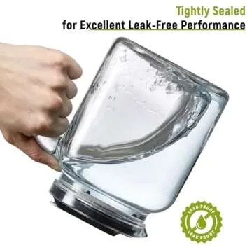 68 Oz Seal Pitcher With Lid and Spout, Large Iced Tea Pitcher for Fridge, Wide Mouth Glass Jar Container for Homemade Juice & Iced Tea, Iced Coffee, and Drinks