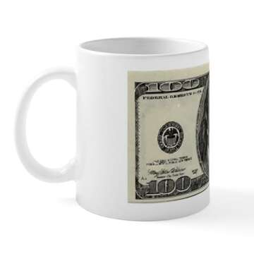 CafePress 100 Dollar Bill Mug - Playful 11 oz Ceramic Coffee Mug for Every Occasion