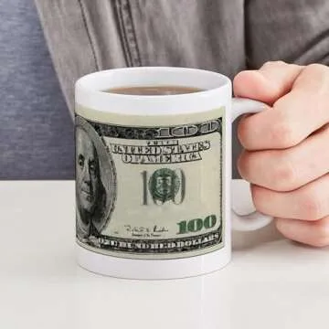 CafePress 100 Dollar Bill Mug - Fun Ceramic Coffee Mug