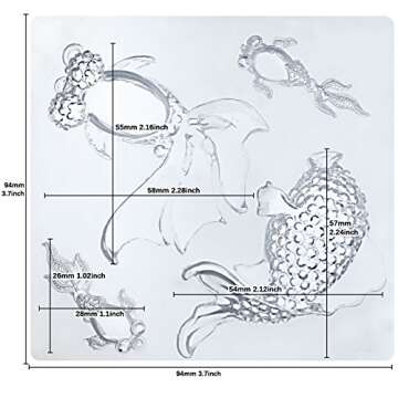 Funshowcase Crystal Goldfish Koi Fish Epoxy Silicone Mold for Pendant Keychain Jewelry Crafting Proj...