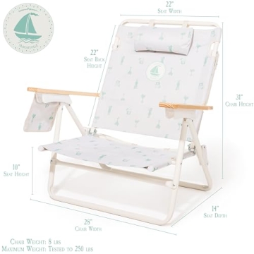 Lightweight Portable Beach Chair with Cooler Pocket