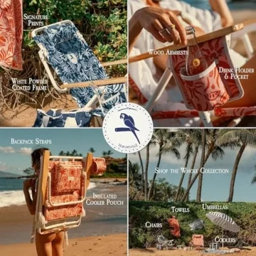Lightweight Portable Beach Chair with Cooler Pocket