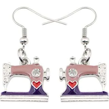 Cute Sewing Machine Earrings for Craft Lovers