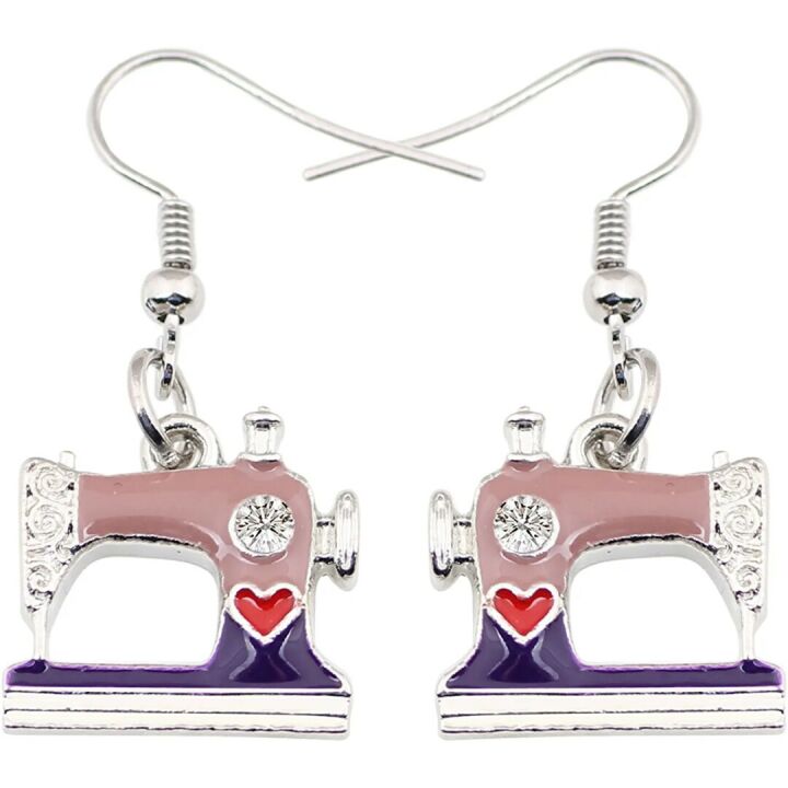 Cute Sewing Machine Earrings for Craft Lovers