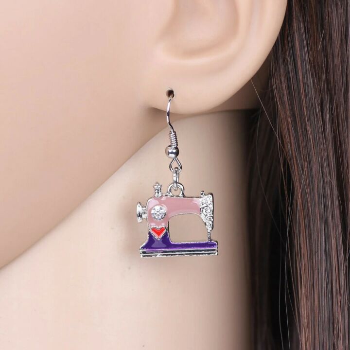 Cute Sewing Machine Earrings for Craft Lovers