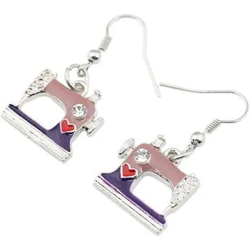 Cute Sewing Machine Earrings for Craft Lovers