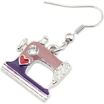 Cute Sewing Machine Earrings for Craft Lovers