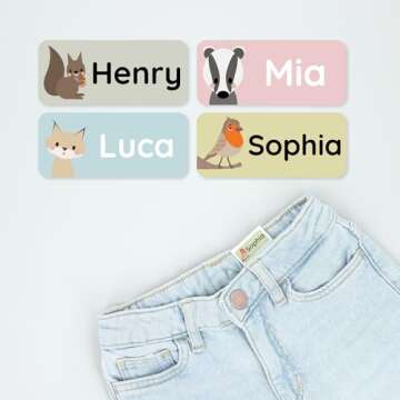TeddyLabels Personalized Name Labels for Kids (120)