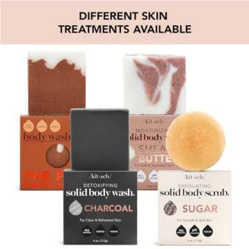 Kitsch Shea Butter for Men & Women | Exfoliating Bar Soap | Made in USA | Moisturizing Shea Butter Soap for Soft and Hydrated Skin | All Natural Body Soap | Paraben Free and Vegan - 4 oz