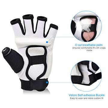 Xinluying Punch Bag Taekwondo Karate Gloves for Sparring Martial Arts Boxing Training Fingerless Women Kids