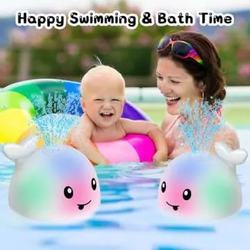 Bath Toys for Babies 6-12 Months - Light Up Whale Bath Toys Sprinkler - Toddler Infant Boy Girls Toys 1st Birthday Gifts - Water Spray Pool Bathtub Toys for Kids Ages 1-3 - Baby Toys 12-18 Months