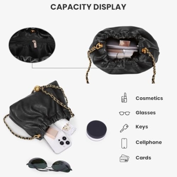 Stylish ANKICK Women's Leather Chain Hobo Bag