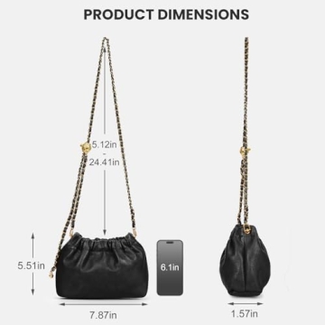 Stylish ANKICK Women's Leather Chain Hobo Bag