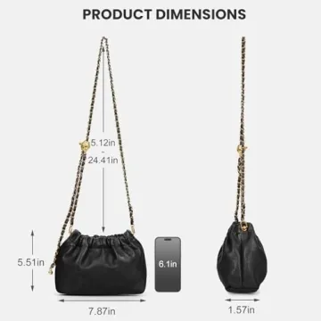 Stylish ANKICK Women's Leather Chain Hobo Bag