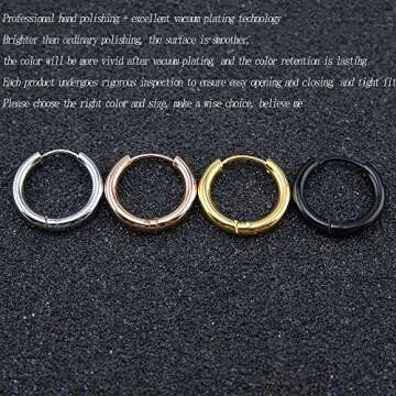 316L Surgical Stainless Steel Huggie Hoop Earrings 6mm Gold Hypoallergenic Earrings Hoop Cartilage Helix Lobes Hinged Sleeper Earrings For Men Women(A01:6mm Gold(THK 2.0mm))