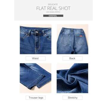 Trendy Sidefeel Women's Wide Leg Capri Jeans for Style