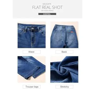 Trendy Sidefeel Women's Wide Leg Capri Jeans for Style