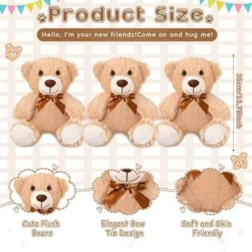Zhanmai 12 Light Brown Plush Bear Stuffed Animals