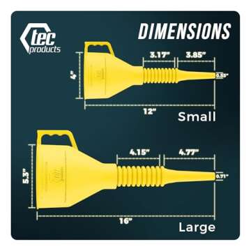 TEC Products FlexAll Funnel - Durable Flexible Automotive Tool