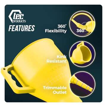TEC Products FlexAll Funnel - Durable Flexible Automotive Tool