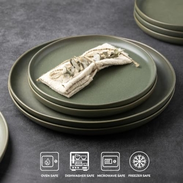 AmorArc Ceramic Dinner Salad Plates Set Elegant Durable Safe